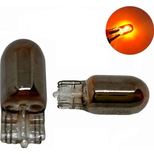 2pcs Car T10 Halogen w5w 168 Wedges 12V 5W Signal Lamp Amber Instrument Light Reading Light Clearance Lamp