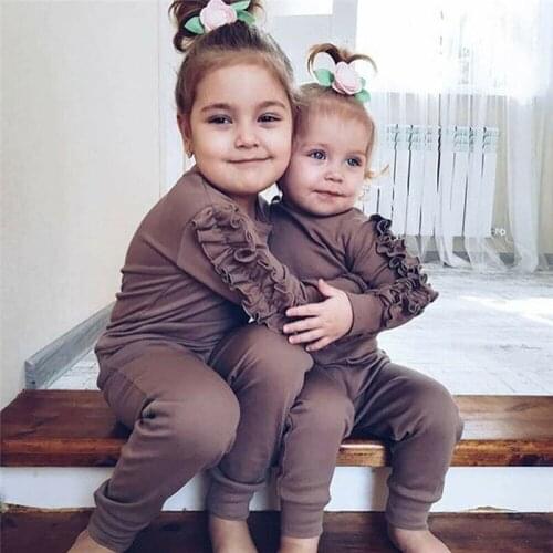 2pcs Toddler Baby Girls Kids Cotton Sets Autumn Winter Cotton Warm T-shirt Tops+Long Pants Leggings Outfit Clothes Set