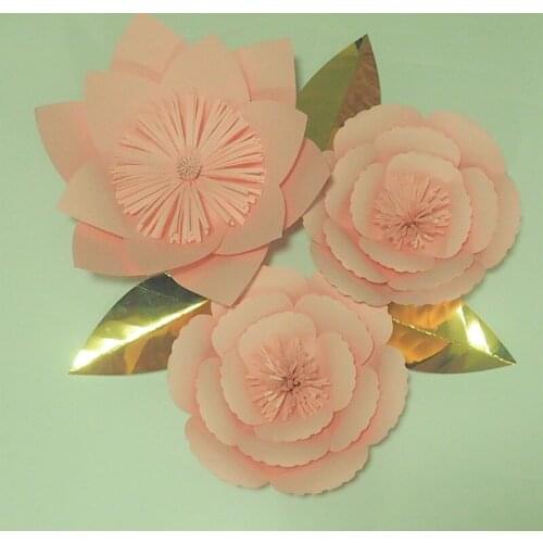 2018 DIY Giant Paper Flowers Backdrop 3pcs With 3pcs Leaves For Wedding Party Decorations Baby Shower Nursery Deco 6 Options