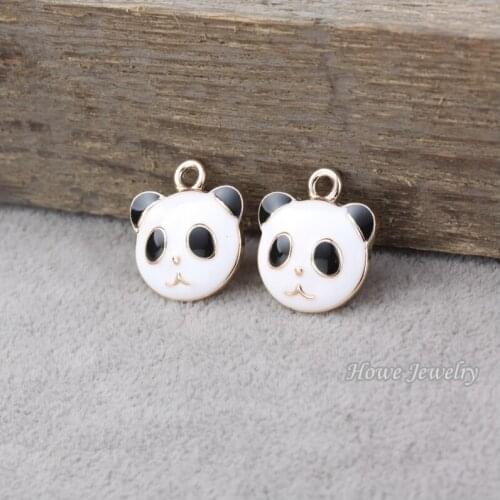 35 pcs/lot Enamel Alloy UV Gold-color Jewelry Panda Pendants charms for bracelet necklace DIY jewelry making 80156