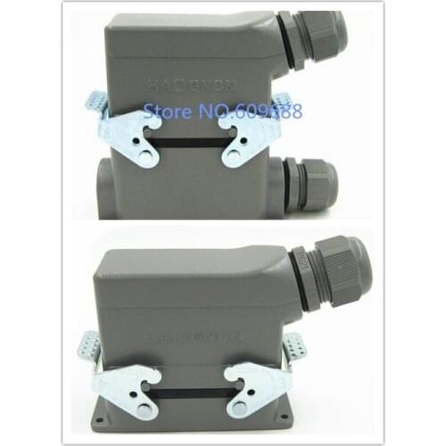 35A 6pins HDC-HSB-4 Surface Mounted Aviation Plug Socket Heavy Duty connector Rectangle Cable Connect Industry Water Proof