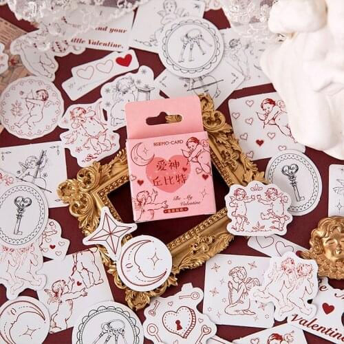 46PCS/ Box Sticker Cupid Series Creative Love Sealing Sticker Flakes Scrapbooking Girl School Supplies Stationery