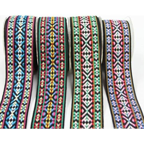 5cm polyester jacquard geometry pattern webbing,folk ribbon,ethnic ribbon,bag accessories,apparel accessories webbing
