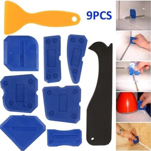 9Pcs Kitchen Bathroom Glass Glue Gap Scraper Grout Remover Sealant Caulking Tool
