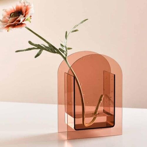 LBER Geometric Display Acrylic Vase Home Art Design Homestay Soft Decoration Model Room Matching