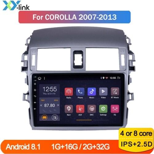 Android Car Radio Multimedia Player For Toyota Corolla 2007 - 2013 GPS Navigation audio stereo accessory bluetooth no 2 din dvd