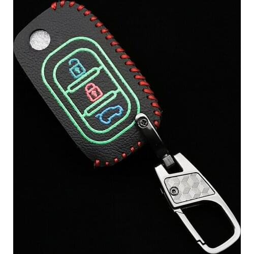 Luminous Leather Car Key Case Cover For LADA Priora Sedan Sport Kalina Granta Vesta X-Ray XRay Remote Key Shell Fob Auto Parts