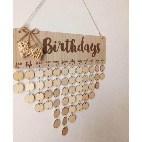 Chritsmas Birthday Special Days Reminder Board Home Hanging Decor Wooden Calendar Board Hanging Ornament New Year Decoration
