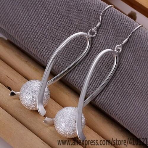 E133 Hot Sale High Quality Silver Color Fine Jewelry,Wholesale Sterling Jewelry Elegant Charms Fashion Ball Earrings /diuamab