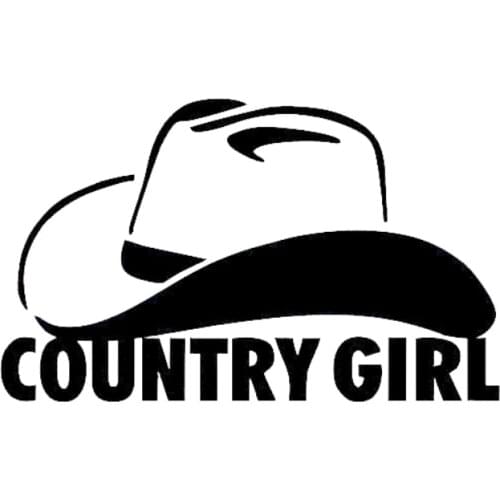 HotMeiNi Country Girl Cowgirl Cowboy Hat Funny Car Vinyl Sticker Decal Reflective Truck Window Stickers