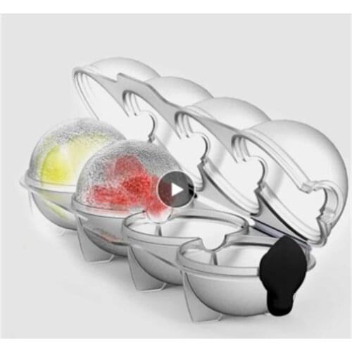 4 Cavity Ice Cube Maker Tool Big Size Ball Ice Molds Sphere Round Whiskey Cocktail DIY Ice Moulds Bar Kitchen Tool Ice Ball Mold