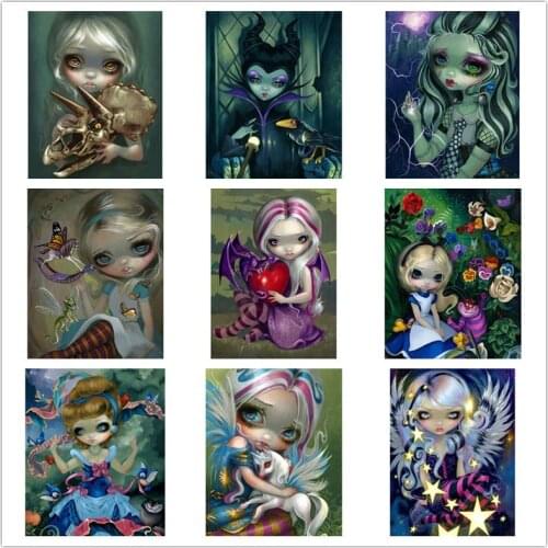 Kexinzu Full Square/Round 5D DIY 3D Diamond Embroidery Cartoon Girl Princess Diamond Painting Kit Cross Stitch Mosaic Decor Gift
