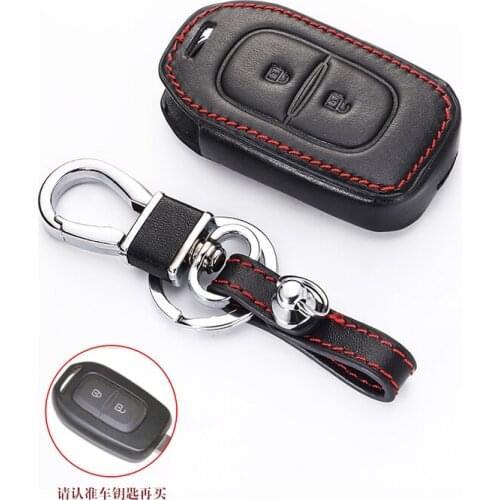 Leather Car Key Case holder For Renault Scenic Master Megane Duster Logan Clio Captur Laguna Fluence Remote Cover Keychain Bag