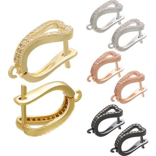 Brass CZ Zirconia Earring Hooks Accessories Copper Cubic Zircon Earrings Accessories Earrings Finding for Woman Jewelry Making