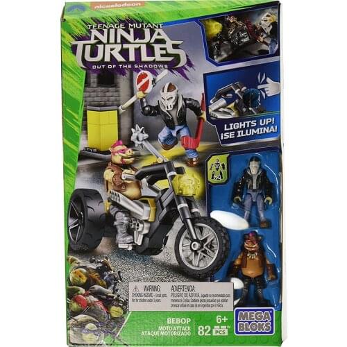 Mega Bloks Teenange Mutant Ninja Turtles: Out of The Shadows Bebop Moto Attack Playset Collectible Childrens Adult Gifts