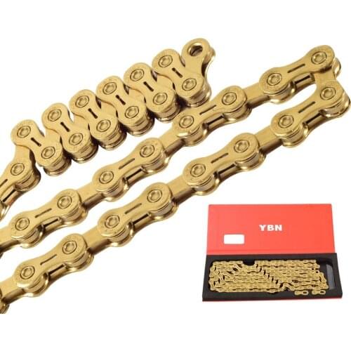 YBN 11 Speed Bicycle Chain SLA GH11-TIG 116L 11S 22S Half Hollow MTB Mountain Road Bike Golden Chain For SRAM Shimano Campanolo