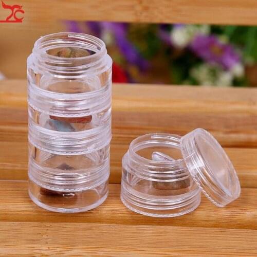 Five-piece Plastic Storage Box Jewelry Earrings Ring Diamond Life Small Storage Box Creative Household Products