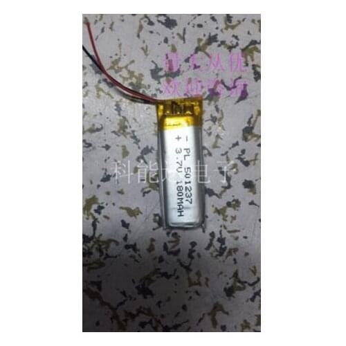 3.7V polymer lithium battery 501237 Bluetooth headset 051237 general rechargeable 180 Ma mail