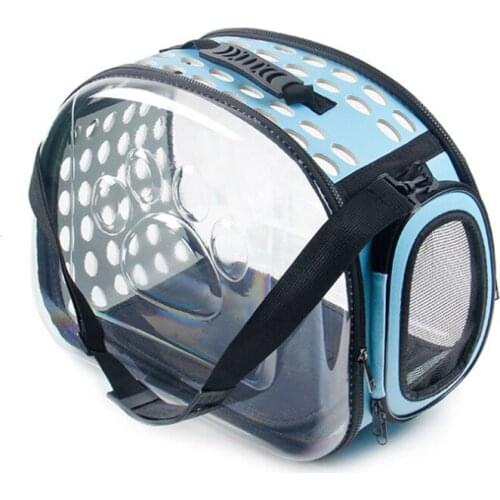 Transparent Dog Carrier Mesh Pet Cat Bag Portable Handbag Travel Puppy Carrying Shoulder Foldable Bags Cage For Small Pets