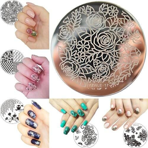 Rose Flower Nail Art Stamp Template Flower Mandala Butterfly Image Plate Nail Stamping Plate Manicure Tools