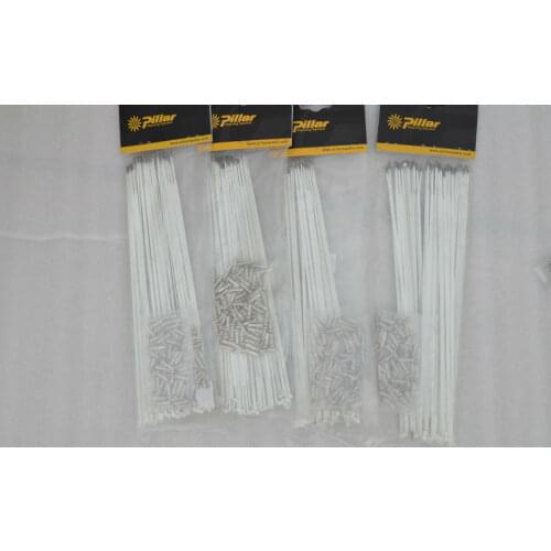 Pillar PSR Aero 1432 14G 3.2mm wide Black White J-bend Straight bladed flat bicycle spokes strong brass nipples bike accessories