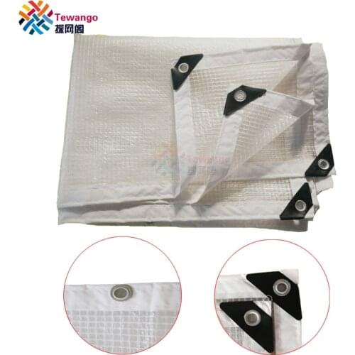 Tewango Thicken Transparent Grid Waterproof Rain Shelter Outdoor Balcony Succulent Plants Cover Greenhouse Sunshade Tarpaulin