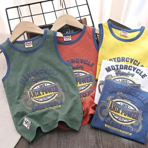 Boys Tops Children Clothing Summer Baby Boy Vest Thin T-shirt Middle and Small Kids Sleeveless Bottoming Shirt Tide