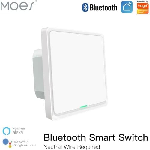 Tuya Bluetooth Smart Light Switch Neutral Wire Required Bluetooth Sigmesh Multi-control Smart Life App Works with Alexa Google