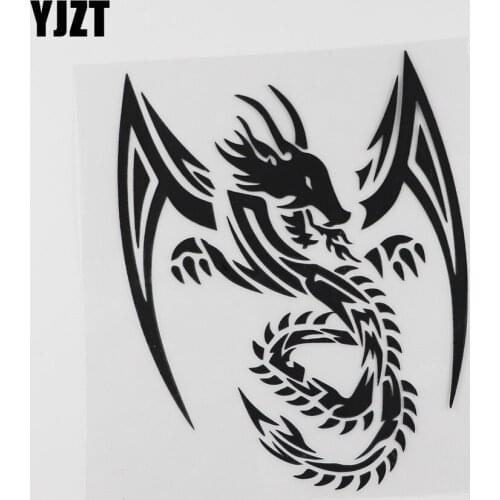 YJZT 12.1CMX15.5CM Tribal Dragon Decal Art Mural Silhouette Vinyl Car Sticker 13C-0163