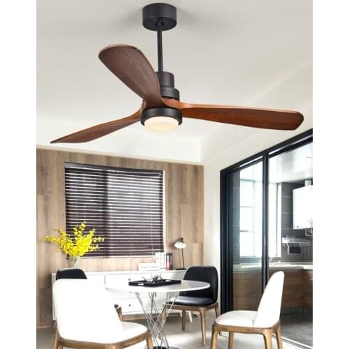 Vintage wooden Ceiling Fan With Light and Remote 42/52 inch creative ceiling fan 3 Kinds of Speed 110V /220V