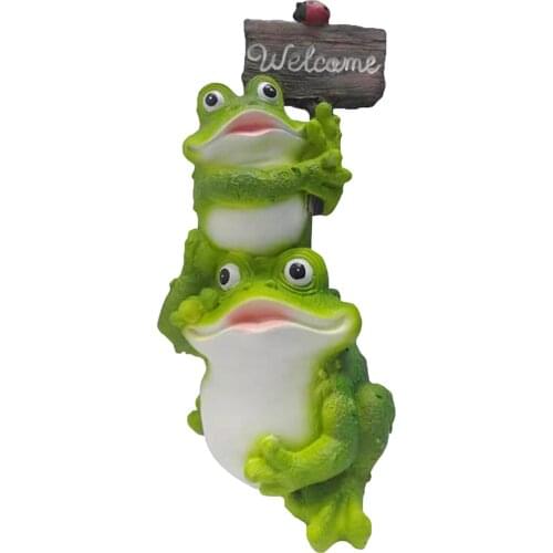 Green Frog Statue Garden Decor Statues Yard Garden Indoor Outdoor Decoration