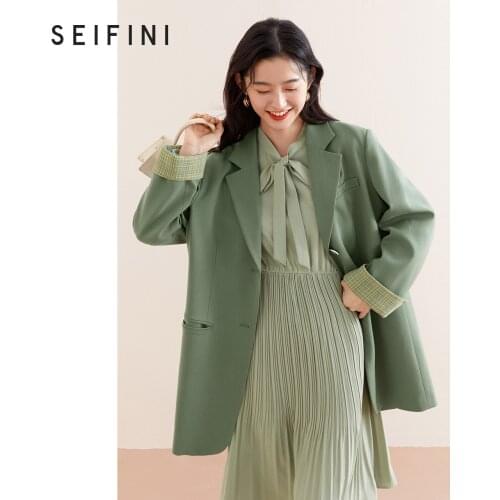 Womens Suit Jacket New Autumn High-Grade Loose Mid-Length Casual Small Suit Suit winter clothes women