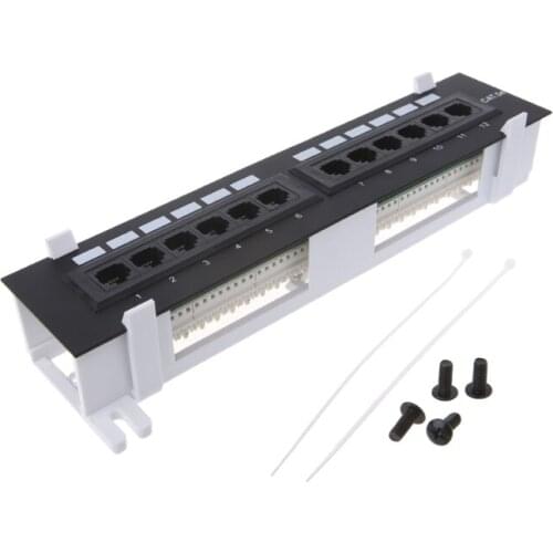 12 Port CAT5 CAT5E Patch Panel RJ45 Networking Wall Mount Rack Mount Bracket