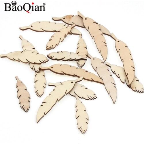 20Pcs Mixed Wood Leaves Home Decoration Scrapbookings DIY Wood Crafts For Wedding Festival Party Handmade Decoration