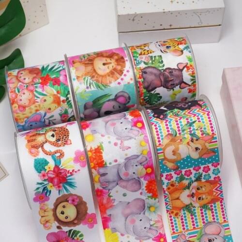 3 Inch 75 mm Cartoon Printed Grosgrain Ribbons For Hair Bows Craft Suppliers 54960