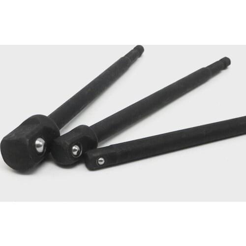 3pcs/set 1/4",3/8",1/2" Pneumatic Adaptor Converter 150mm Hexagonal Shank Drive Socket Extension Bar Electric Screwdriver Tools