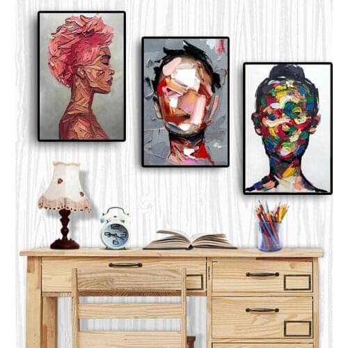Abstract No Face Portrait Oil Painting on Canvas Art Prints Poster Art Pictures on Home Decor Wall Art Painting for Room Decor