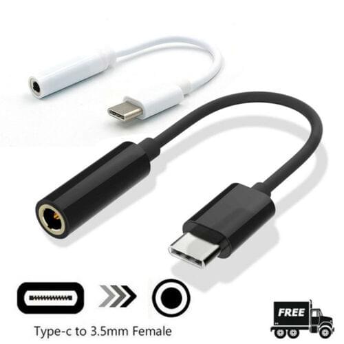 USB C Type C to 3.5mm AUX Headphone Adapter Type Jack Earphone Cable Type-c Audio Converter 2B09