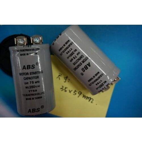 1Pc CD60 ABS 75MFD 75uF AC 250V Cylinder Round Motor Starting Capacitor