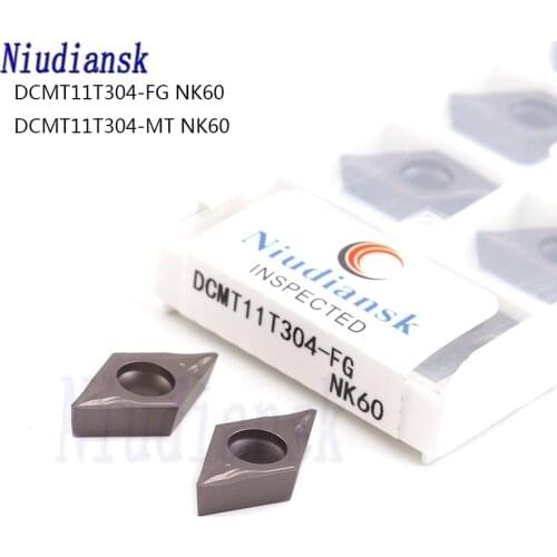 DCMT11T304 FG NK60 DCMT11T304 MT NK60 CNC Lathe Tools Turning Inserts Cermet Material Carbide Inserts Suitable For Steel Cutting