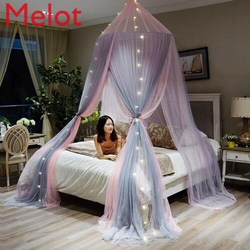 Double-Layer Dome Princess Bed Curtain Three-Door Mosquito Net Suspended round Hanging Mosquito Net mosquito tent