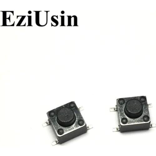 EziUsin 100pcs 6*6*5 Black Light Touch Micro Switch SMD Mini Touch Button Keys Interrupteur PCB Keyboard For Maker DIY