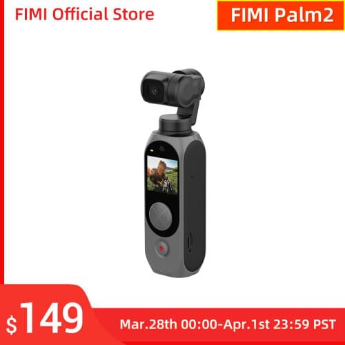 FIMI PALM 2 Gimbal Camera palm2 FPV 4K 100Mbps WiFi Stabilizer 308 min Noise Reduction MIC Face Detection Smart Track In stock