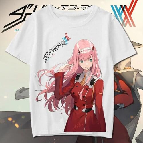 Darling In The Franxx Cosplay T Shirt Zero Two Code 002 Cartoon T-Shirt Japanese Anime Top Tee Halloween Cosplay Costume