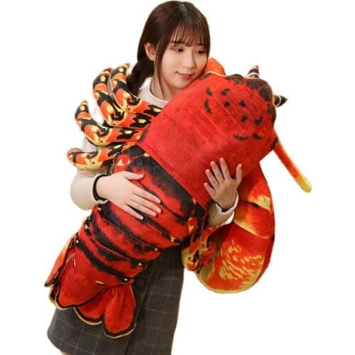40/60/80/100/120cm Simulation Lobster Plush Toy Doll Stuffed Sea Animal lobster pillow Creative Soft Kid Toys high quality gift