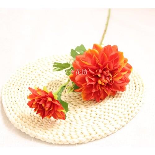10Pcs/lot Simulation Dahlia Flower Branch Artificial Silk Bouquet for Wedding Decoration Homes Display Fake Flower Wreath Dahlia