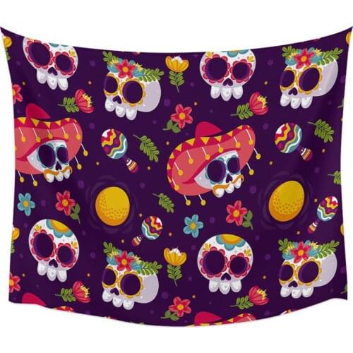 Skull Hat Tapestry Wall Hanging Home Wall Decor Blanket Bedroom Tapestry Yoga Mat