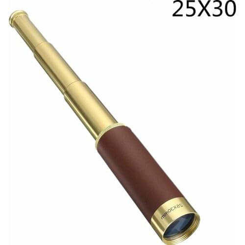 High power 25X30 Pirate Monocular Professional Vision Monocular Telescope Astronomical Eyepiece Spyglass with Free leather bag