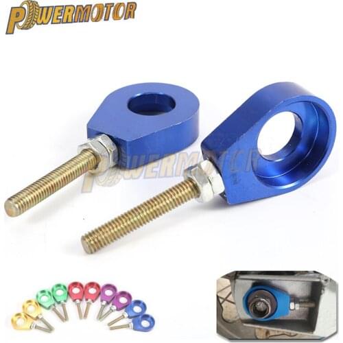 Motor Aluminum Chain Tensioner 110cc 125cc 140cc Adjuster Dirt Bike Pit ATV Motorcycle Scooter 12mm or 15mm Rear Wheel Axle Hole