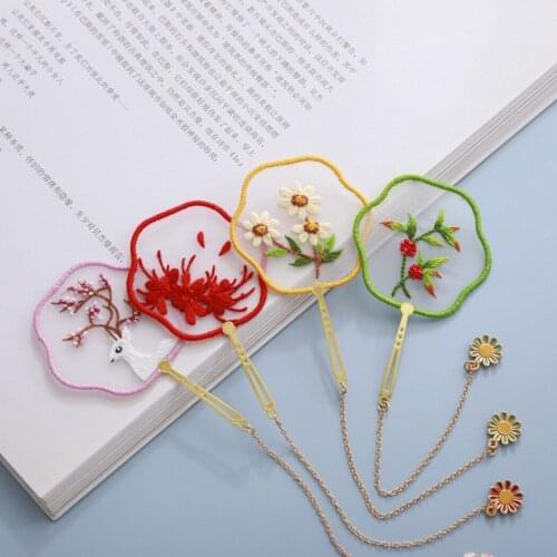 DIY Crafts Book Clip Embroidery Bookmark Set Cross Stitch Kit Tassel Book Marks Art Hand Hoop DIY Knitting Sewing Accessory Tool